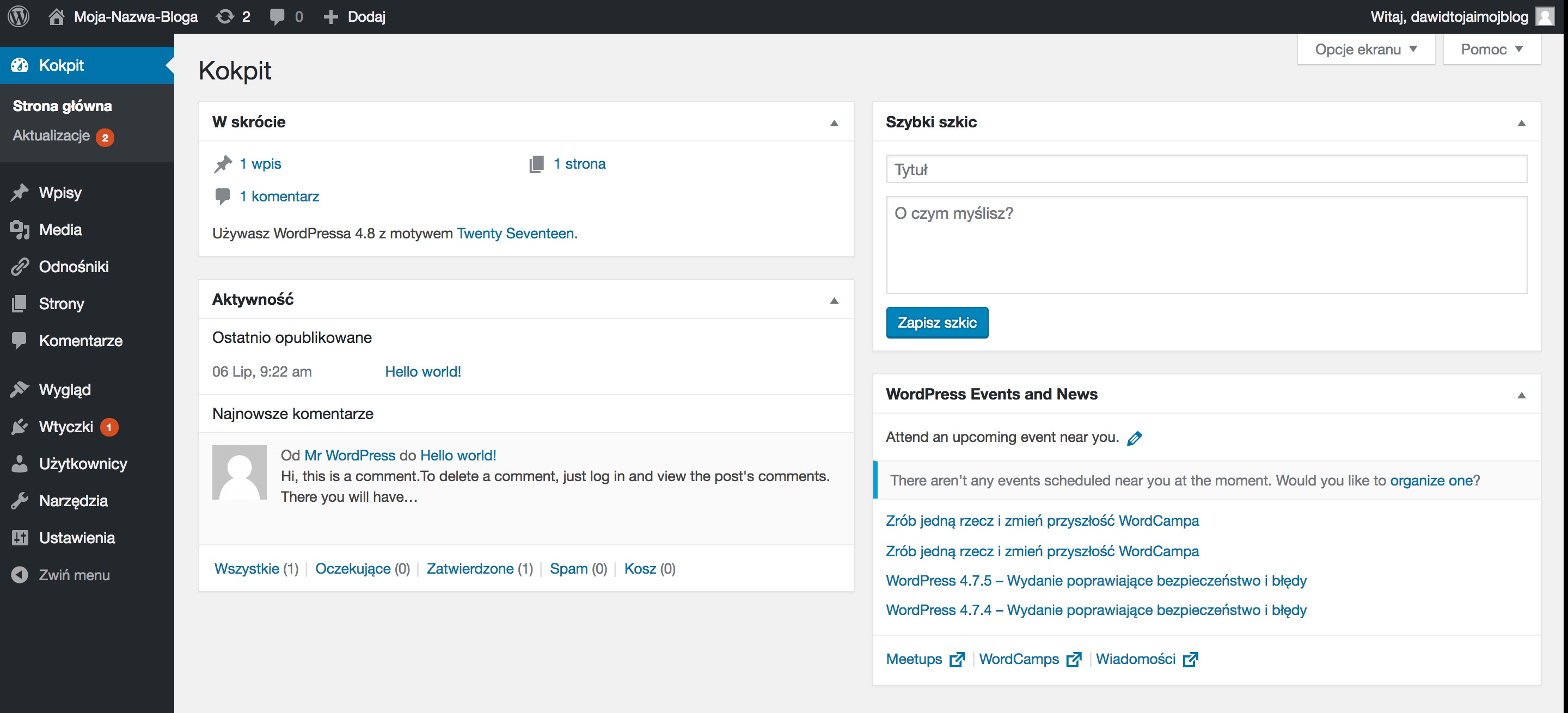 WordPress-Kokpit-Dashboard-screenshot